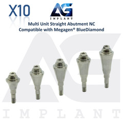 10 Straight Multi Unit Prosthetic NC X-FIT Megagen® BlueDiamond Compatible 4.8mm