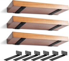 Heavy Duty Black Shelf Brackets 6 Pack Industrial Floating Wall Mount Fast Ship