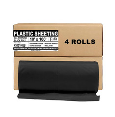 Black Plastic Sheeting – 10′ X 100′, 6 MIL Heavy Duty Gauge – Vapor and Moisture