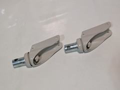 Lot of 2 Unbranded 1.25in post wheel caster brackets cream as shown for 7 in dia