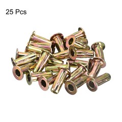 25sets 5/16-18 Multi-Grip Rivet Nuts Pre-Bulbed Shank Insert Nut Gold Zinc