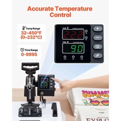 Uimoso Heat Press Machine Multifunctional Sublimation Tool for T-Shirts and Hats