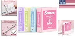 Moisture Resistant 2-Inch 4-Pack Pastel Binders – Perfect for School & Work