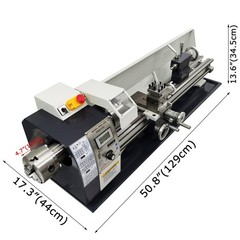 110V 1.1KW Double Chuck WM210V Precision Instrument Metal Bench Lathe 8″*32″