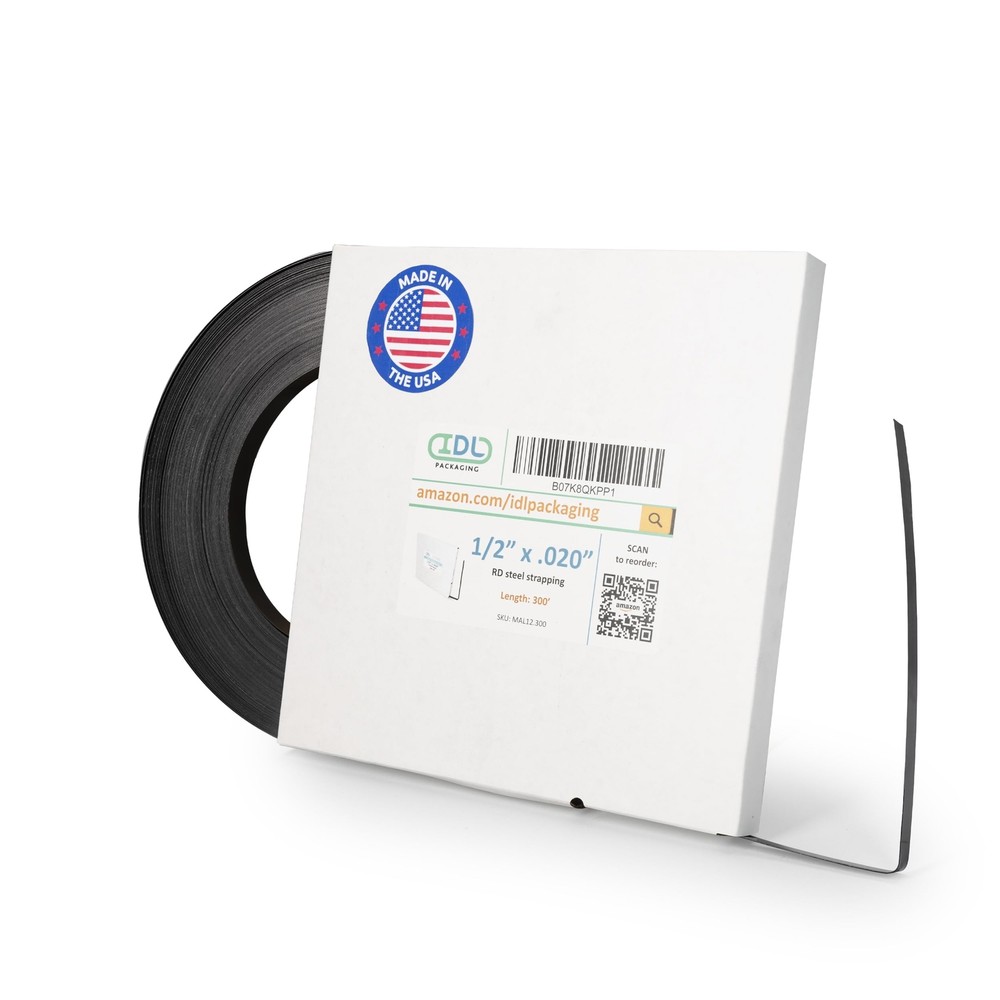 IDL Packaging 1/2″ x .020″ x 300′ Steel Strapping Coil (1100 Lbs Break Streng…