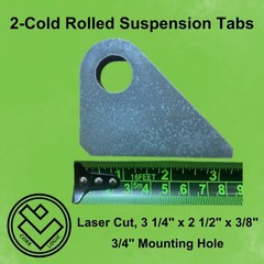 2 -Suspension Tabs, Shock Mounts, 3/4″ Bolt Hole, 3/8″ Thick, 4 Link Suspension