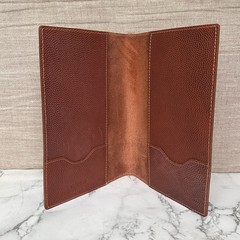 Shinola Brown Pebbled Leather Notebook Journal Cover 5.75×8.75″ Monogram TMM