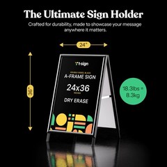 TSIGN Sidewalk Sign for Indoor & Outdoor Sign Open Aluminum A Frame Sign Pos…