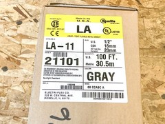 New Liquatite LA-11 Liquid Tight Flexible Metal Conduit 1/2” 100FT 30.5m Grey