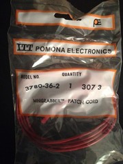 2-Pack NEW ITT POMONA Electronic Minigrabber 36″ Red Patch Cord 3780-36-2