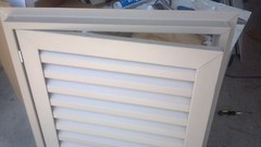 18″ WIDE X 24″ TALL HINGED ALUMINUM GABLE VENT WITH WHITE/ PAINTABLE FINISH