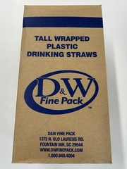 D&W 10 1/4″ Giant Wrapped Plastic Drinking Straws Full Case 4 Packs of 300 Each