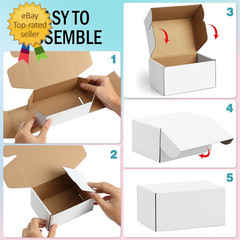 Shipping Boxes 7X5X2 Inches White Small Mailing Boxes 25 Pack Cardboard