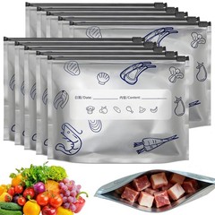 10PCS Reusable Aluminum Foil Sealable Storage Bags,Leakproof 17.2*23CM, Gray