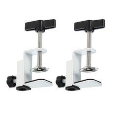 0.49″ Hole Dia Universal C-Clamp White Table Lamp Desk Clamp , 2Pcs