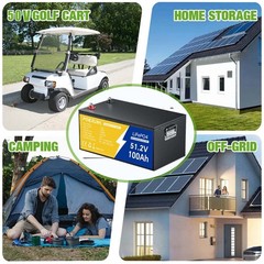 48V/51.2V 100Ah LiFePO4 Lithium Battery Built-in BMS Deep Cycle For RV Golf Cart