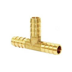 1/4″ Brass Barb Tee Fittings T-Shaped 3 Ways Union 1/4″ Hose Barb Pipe Fittin…