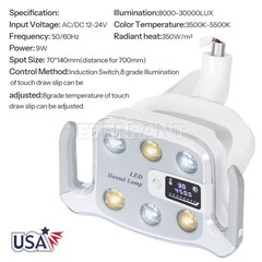 8W/9W/55W Dental LED Oral Surgical Lamp Induction Light Exam Operating Lamp US