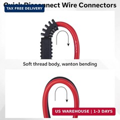 5 PCS 12 Gauge Quick Disconnect Polarized Wire Harness, 12 Inch Heavy Duty SAE C