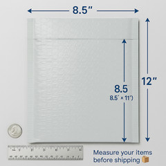 #2 8.5×12 Usable space 8.5″ x 11. Poly Bubble Mailer Padded Envelopes 25,50,100