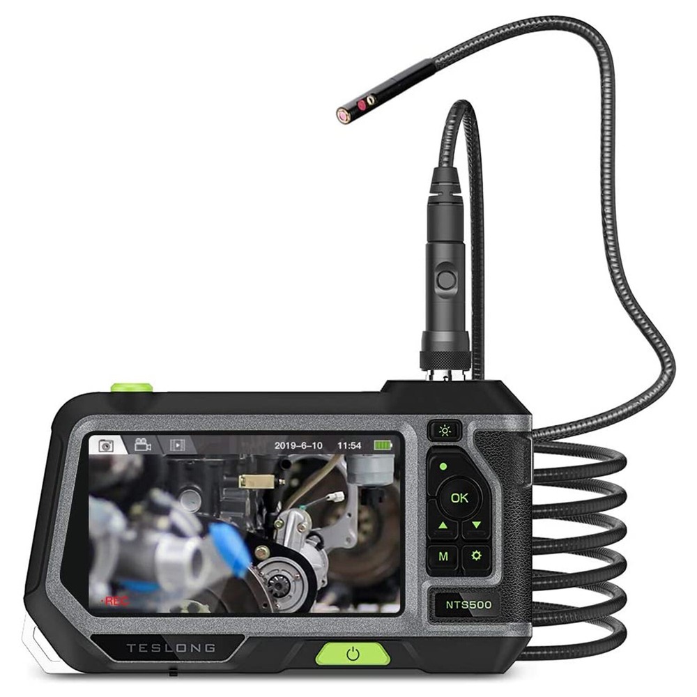 TESLONG NTS500 5” Endoscope Borescope 5.5mm Dual Lens 3M Inspection Camera
