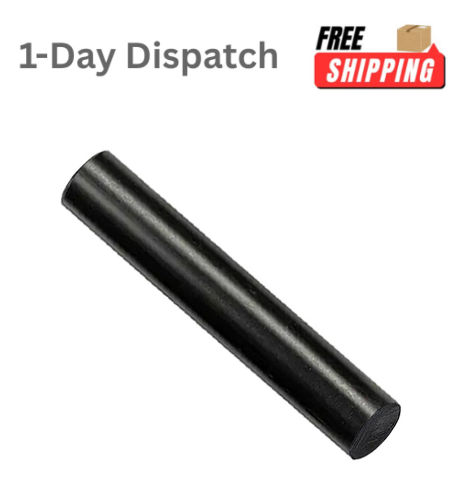 DIYDIYSHOP 12 Inch HDPE Plastic Round Rod 2×12 Black for Machining