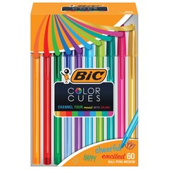 BIC Color Cue Ball Pens, Medium Point, Assorted Colors, 60-Count