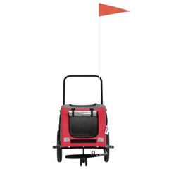 Pet Bike Trailer Red and black Oxford fabric, iron, PVC Medium