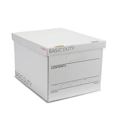 Corrugated File Box with Lift Off Lid, Letter/Legal Size, 10 Pack, White/Black