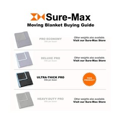 Sure-Max 8 Moving & Packing Blankets – Ultra Thick Pro – 80″ x 72″ (65 lb/dz …