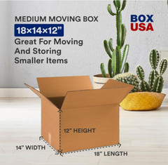Moving Boxes Medium 18″L x 14″W x 12″H 10-Pack | Corrugated Cardboard Box for Sh
