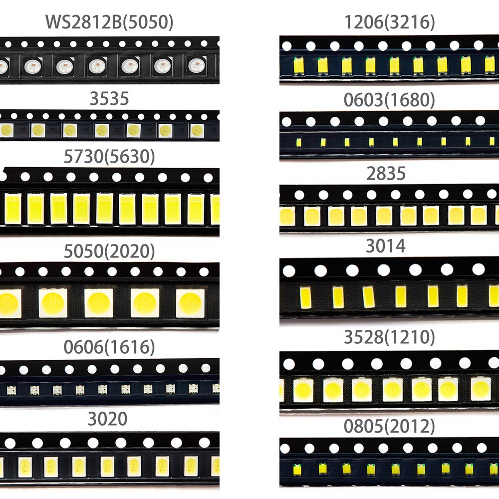 0805 1206 0603 3535 3528 2835 5630 5730 LED SMD Diode White Red Green RGB UV 3V