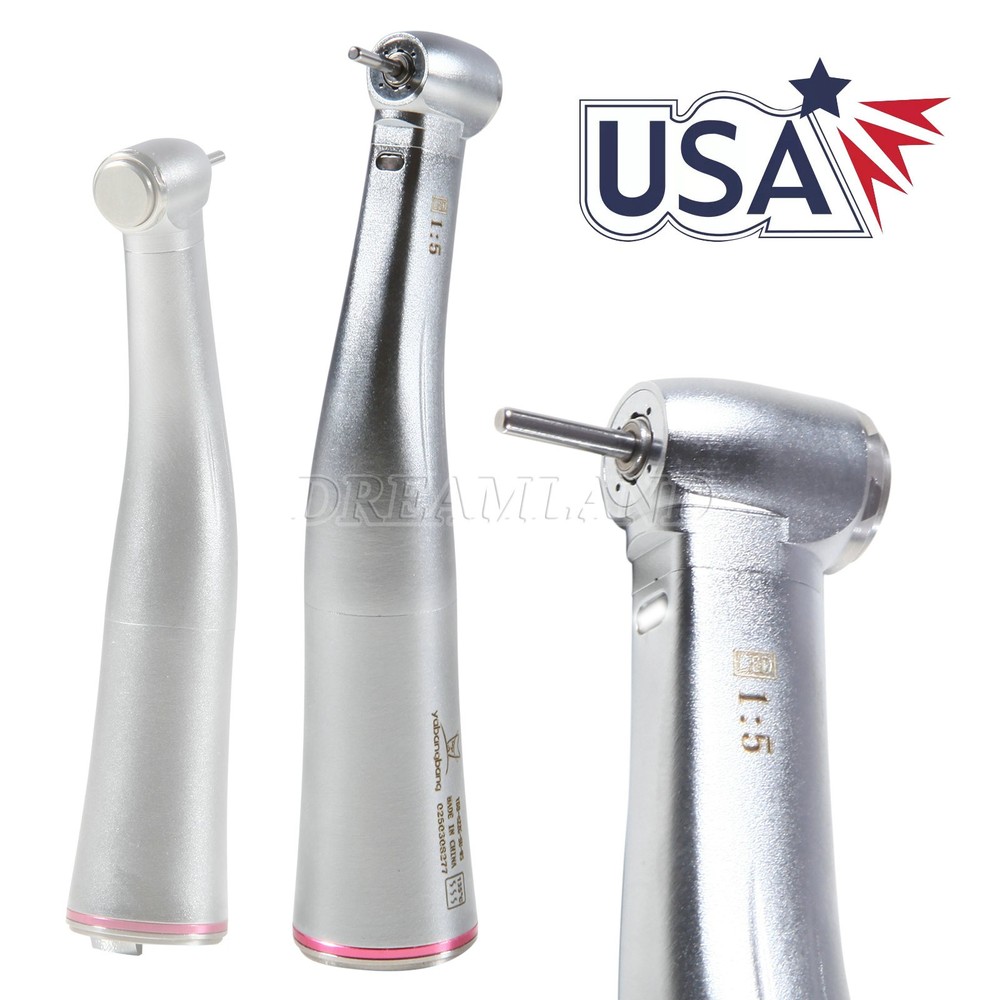 Dental LED Fiber Optic Handpiece 1:5 Contra Angle/Cartridge Rotor Standard Head
