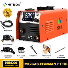 HITBOX 110V 3 IN 1 200A MIG Welder ARC LIFT TIG MIG Gasless Welding Machine US~