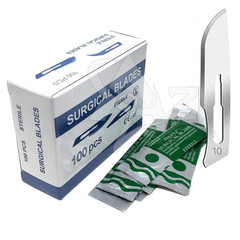 Box of 100 Sterile Surgical Blades #10 – Individually Foil Wrapped, Carbon Steel