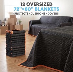 Simpli-Magic Heavy Duty Padded Moving Blankets 72 X 80 12 Pack