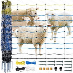 Electric Netting Fence Kits 35.5″H x 164’L Goat Sheep Fencing with Posts Spikes