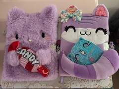 Claire’s sequin sparkle candy cat purple fluffy cat diary journal set*sold out*