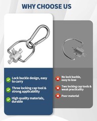 HVAC Refrigerant Locking Cap Key, 3-in-1 Valve Core Removal Tool, Silver