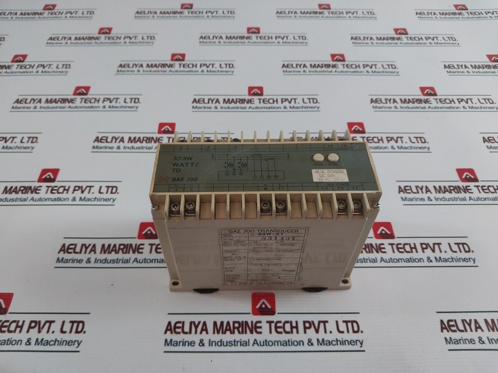 DAE JOO DT-33W-A1 TRANSDUCER 110V-220V 50-60HZ 4-20MA OUTPUT DC24V AUX.POWER