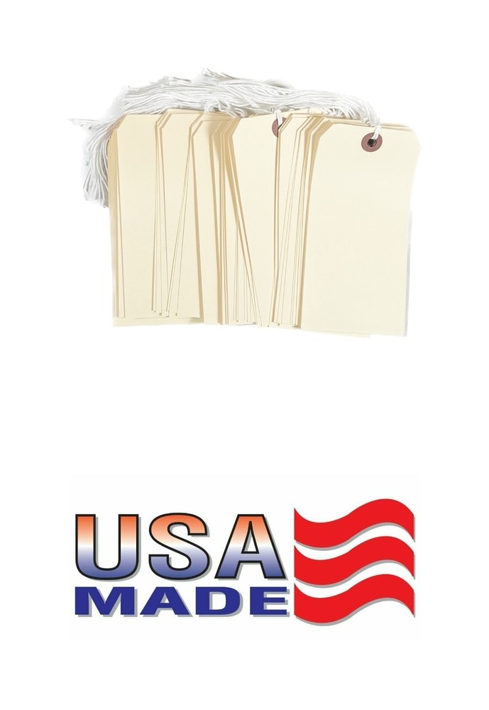 100 Manila 5 3/4″ x 2 7/8″ Size 7 Inventory Merchandise Price Tags with String