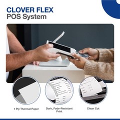 Clover Flex Paper Rolls – 10 – 2 1/4’’ x 50’- 48 GSM Flex, White