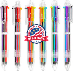 30 bolígrafos multicolor 6 en 1 de 0,5 mm para regalos de fiesta, 6 colores