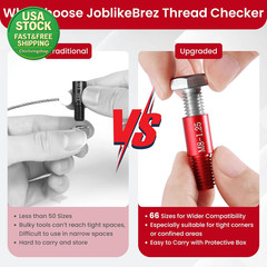 Thread Checker Kit 66Pcs Nut & Bolt Gauge 33 Standard & 33 Metric Red Black