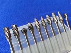 US10pc 3mm X 5mm Rotary Burr Tungsten Carbide Die Grinder Shank Carving Set Tool