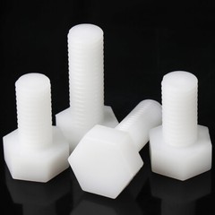 M8 – 1.25 White Nylon Hex Head Bolts Full Thread Hex Cap Plastic Screws DIN 933