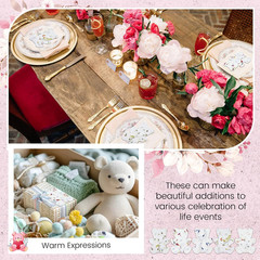 Handmade Plantable Wildflower Seed Paper Tags – 50 Pcs Wedding Favors (Bear)