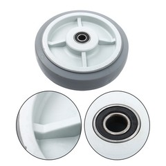 4 Pack 8″ Caster Wheels Replace Polyurethane 1/2″ Axle Hole 900 Pounds Gray