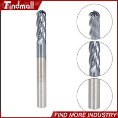 5Pcs Carbide End Mill 1/4″ 4 Flute Ball Nose 2-1/2″ Overall Length -TIALN COATE