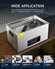 CREWORKS 22L Ultrasonic Cleaner with Control Panel 1-30 min. Timer & Degas Mode